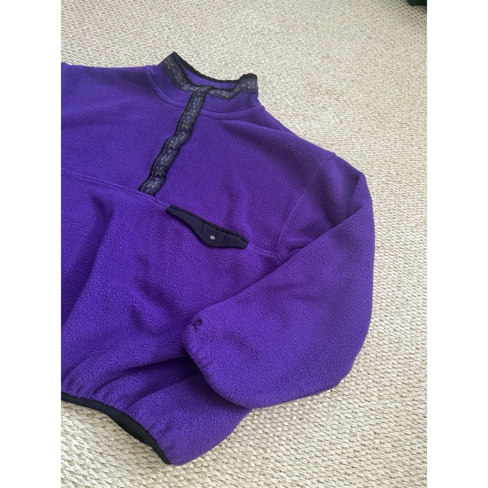 Vintage EMS Purple Fleece T‎ Snap Pullover Aztec Jacket Large
